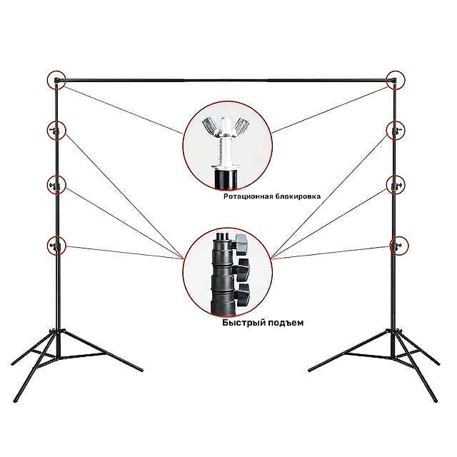 Зелена фонова стійка 2×2 м – для фото/відеозйомок, YouTube, TikTok (Green Screen) - 2 фото товару