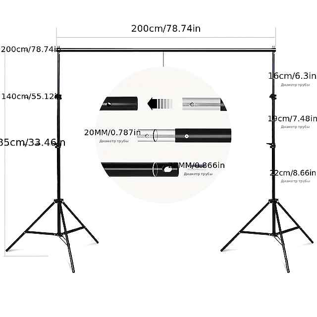 Зелена фонова стійка 2х2м для фото-відеозйомок, Green Screen хромакей - 3 фото товару