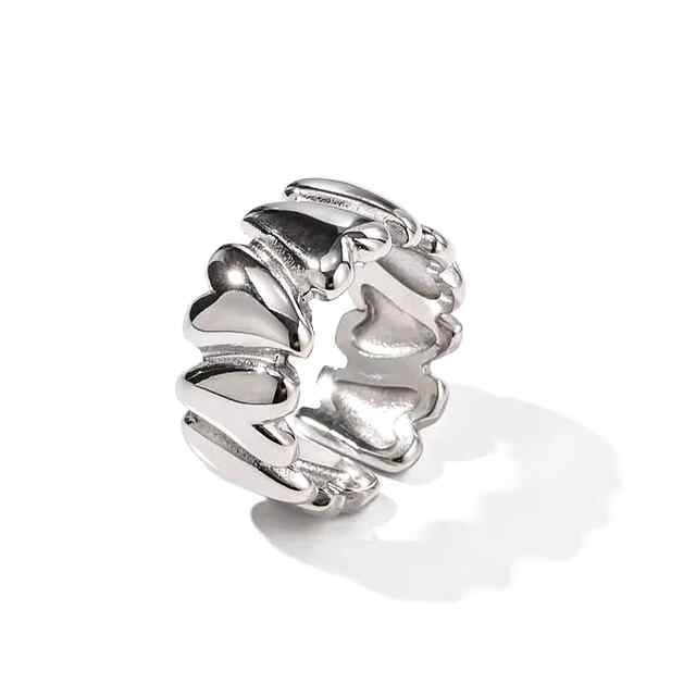 Жіноче кільце з сердечок, регульований розмір, знижка 20% по коду PROM20 - 2 фото товару