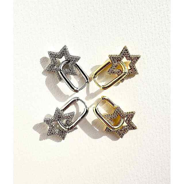 Жіночі сережки 3в1: кільця, зірочки з камінням, гладкі зірочки. Купити в Україні. Знижка 20% за кодом PROM20 в INSTAGRAM. - 1 фото товару